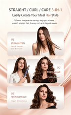 ASHMORE Mist Hair Straightener Curler 2 in 1, Red Light Hair Care Flat Iron, Nano Titanium Fast Heating Hair Styling Tool Anti-Frizz 24H Long Lasting Straightening Curling Iron
