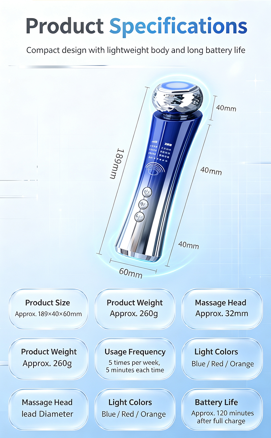 Home Facial SPA Multifunctional Skin Care Instrument, Pore Cleansing Serum Infusion Anti-Aging Facial Massager
