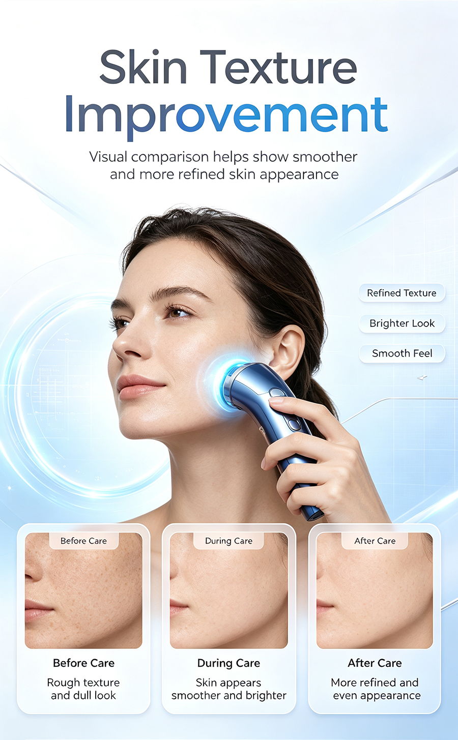 Multifunctional RF Facial Machine, Red Light Anti-Aging Blue Light Calming Skin Care Instrument