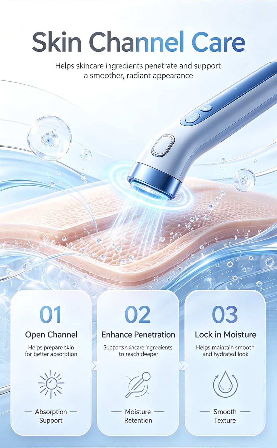 Multifunctional RF Facial Machine, Red Light Anti-Aging Blue Light Calming Skin Care Instrument