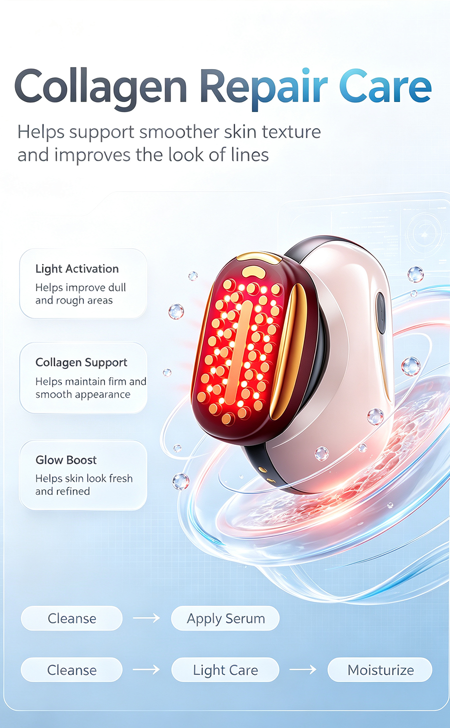 M30 Max Red Light Collagen Facial Beauty Device, Lifting Firming Anti-Aging Home Skin Tightening Machine