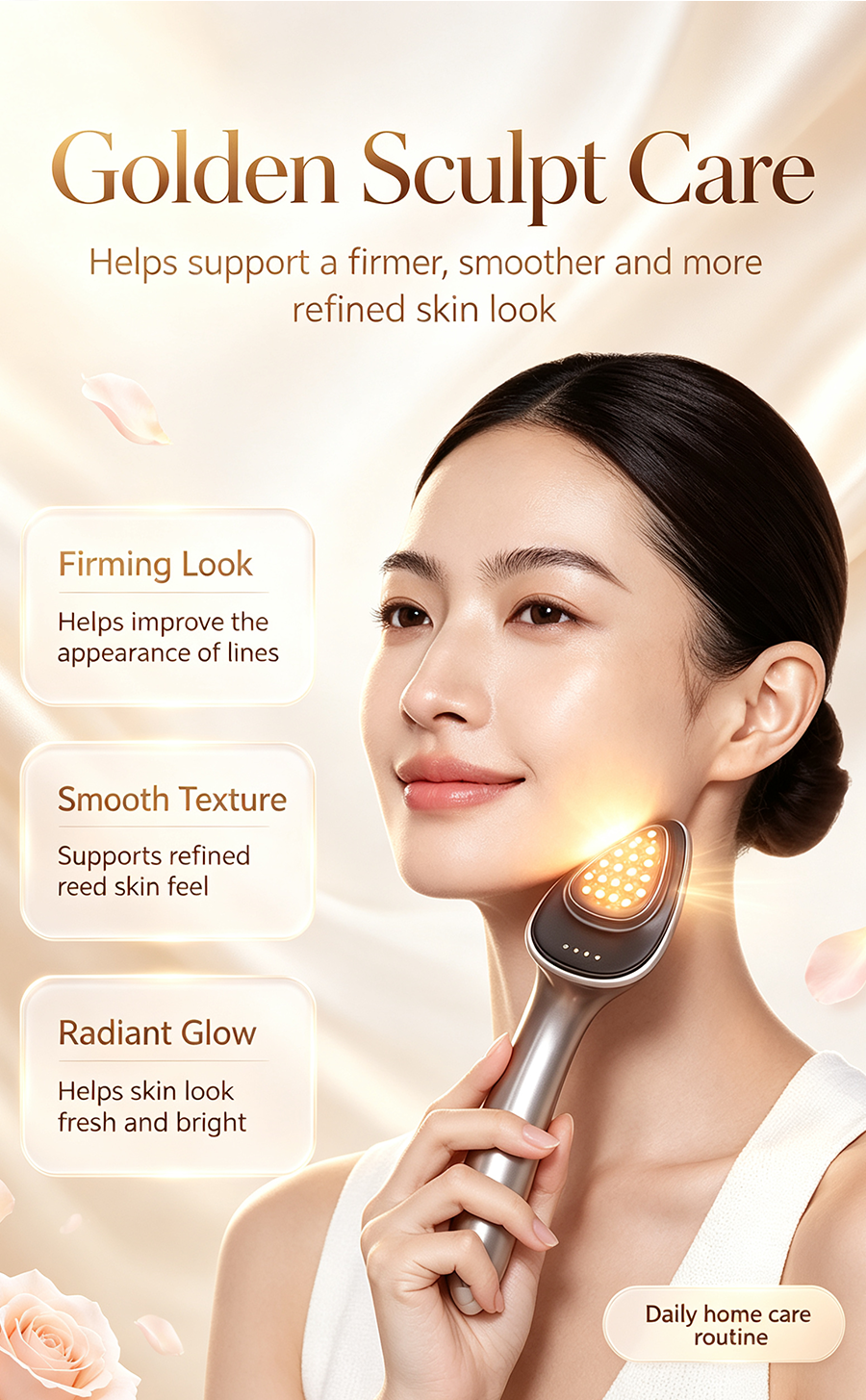 Golden Sculpt RF Facial Device, Multi-Mode Anti-Aging Home Facial Care Instrument