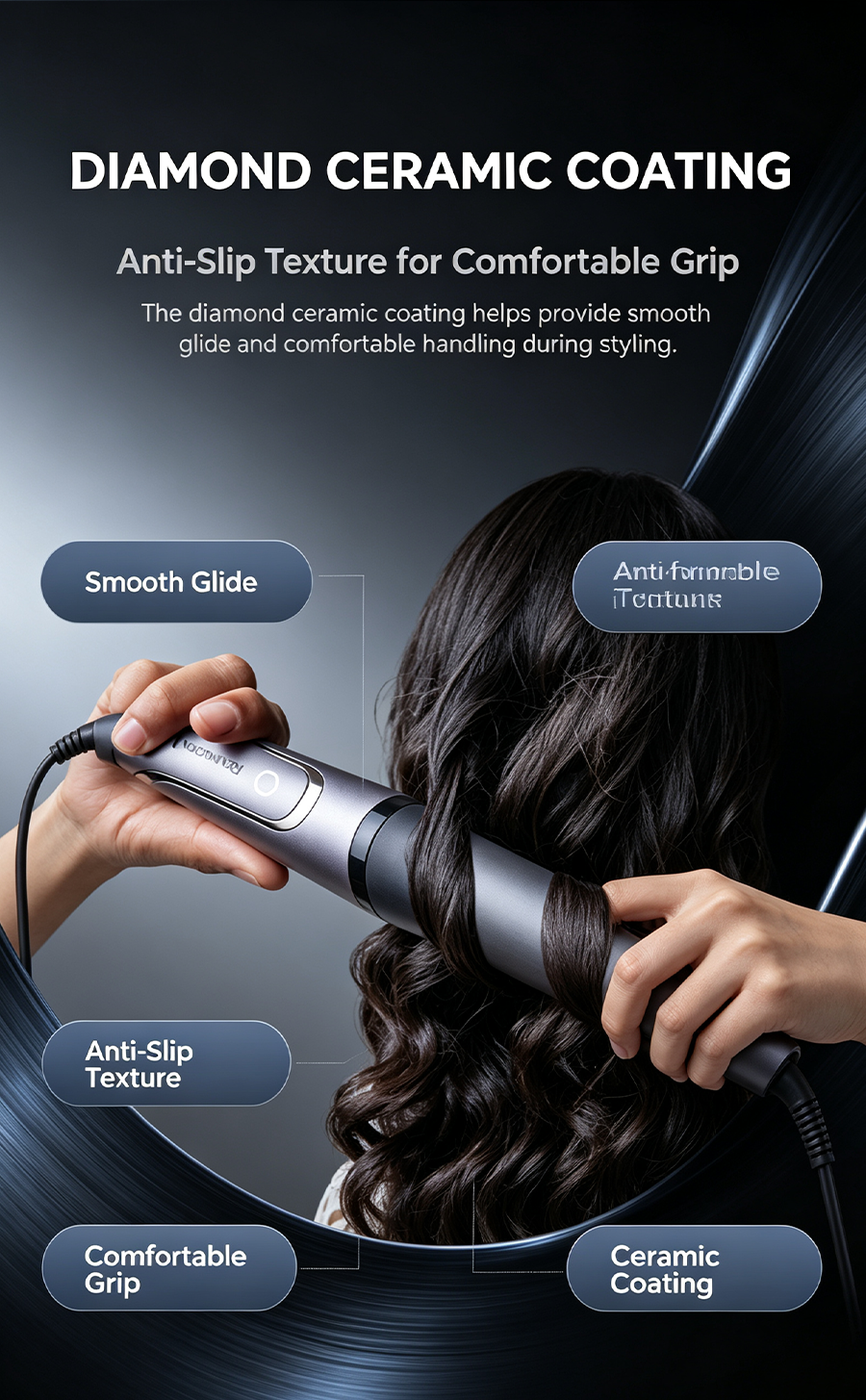 Remington ProLuxe Conical Curling Iron Set, Diamond Ceramic Hair Curler with Memory Temperature Control & Interchangeable Barrels