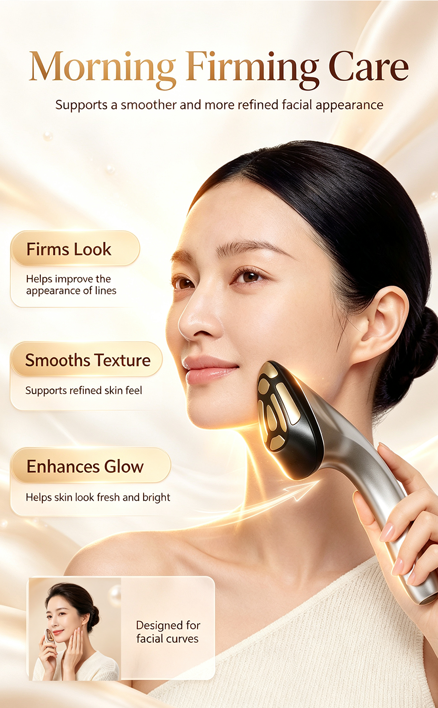 Golden Sculpt RF Facial Device, Multi-Mode Anti-Aging Home Facial Care Instrument