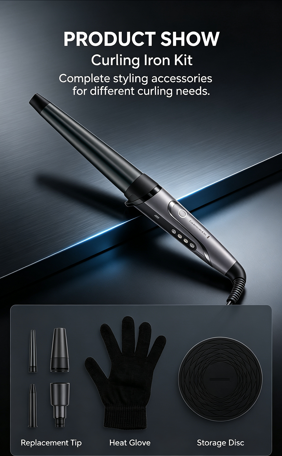 Remington ProLuxe Conical Curling Iron Set, Diamond Ceramic Hair Curler with Memory Temperature Control & Interchangeable Barrels