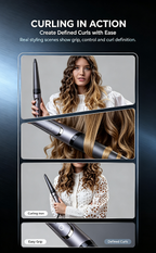 Remington ProLuxe Conical Curling Iron Set, Diamond Ceramic Hair Curler with Memory Temperature Control & Interchangeable Barrels