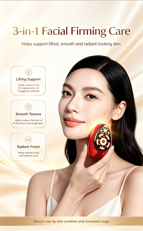 3-in-1 Multi-Electrode Radio Frequency Facial Machine, Anti-Aging Brightening Nasolabial Fold Treatment Home Skincare Device
