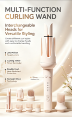Interchangeable Automatic Curling Wand Set, Auto Rotating Negative Ion Curler & Straightener 2 in 1 Hair Styler with 28/32/40mm Barrels