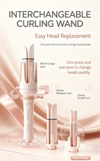 Interchangeable Automatic Curling Wand Set, Auto Rotating Negative Ion Curler & Straightener 2 in 1 Hair Styler with 28/32/40mm Barrels