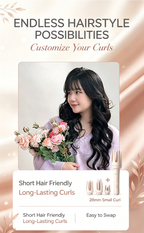 Interchangeable Automatic Curling Wand Set, Auto Rotating Negative Ion Curler & Straightener 2 in 1 Hair Styler with 28/32/40mm Barrels