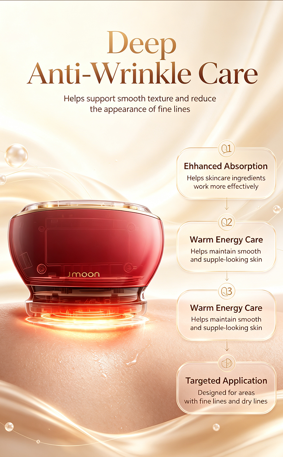 3-in-1 Multi-Electrode Radio Frequency Facial Machine, Anti-Aging Brightening Nasolabial Fold Treatment Home Skincare Device