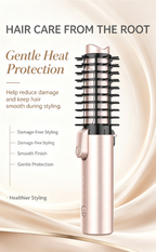 Foldable Wireless Hot Styling Brush with Keratin Coating, Portable Travel Hair Curling Comb for Home & Travel