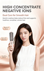 Foldable Wireless Hot Styling Brush with Keratin Coating, Portable Travel Hair Curling Comb for Home & Travel