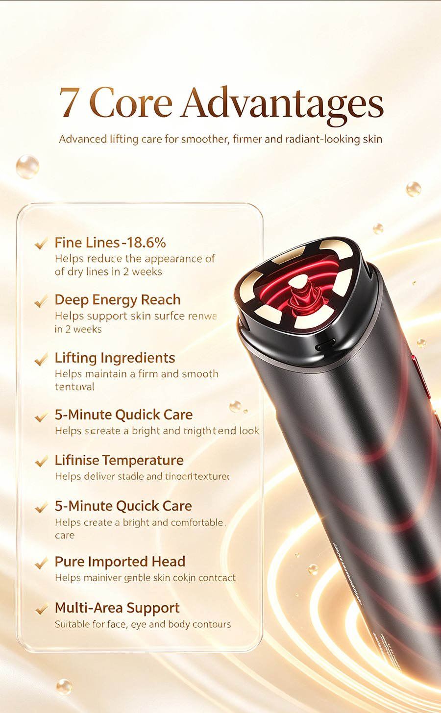 AMIRO 4D Multi-layer RF Beauty Device, Home Facial Lifting Firming Anti-Aging Wrinkle Remover Skin Care Machine