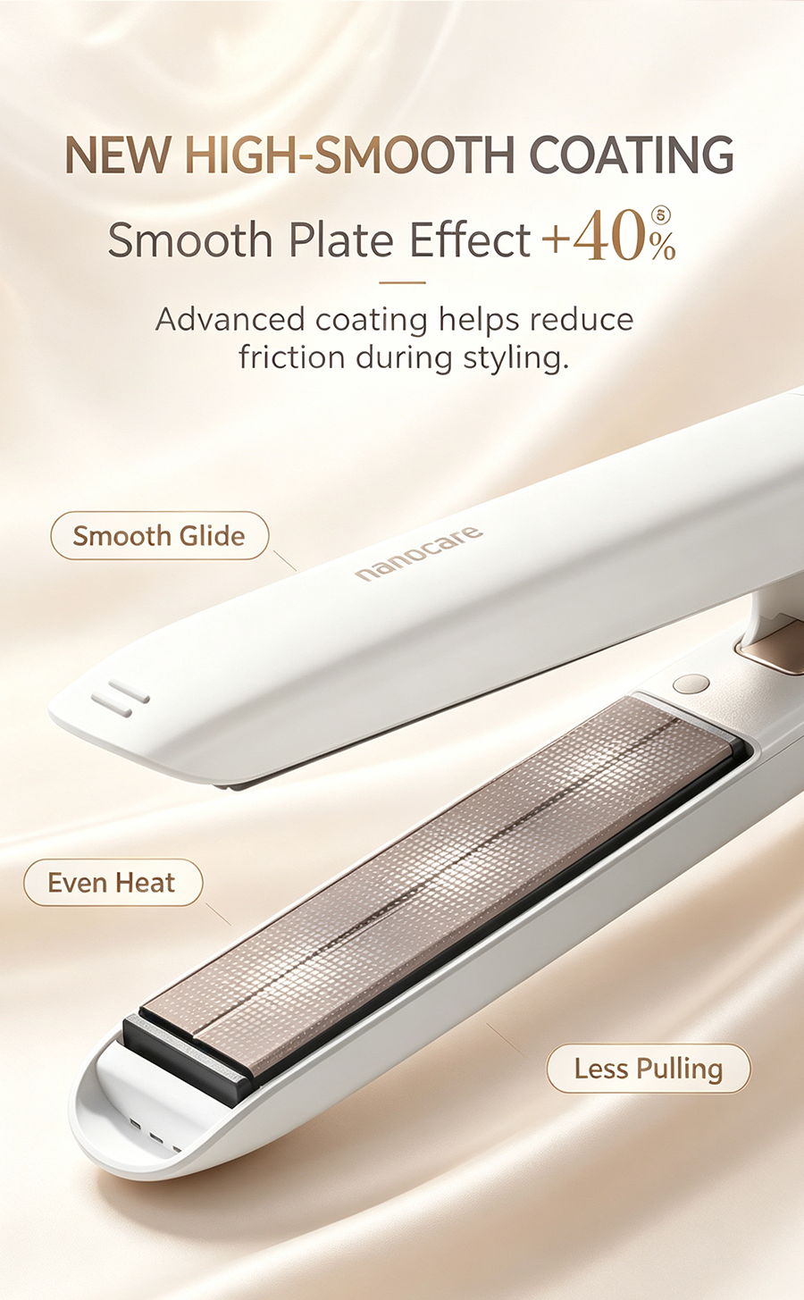 NanoCare Water Shine Hair Straightener Curling Iron Dual Use, Moisturizing Ionic Flat Iron for Smooth Shiny Hair