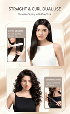 NanoCare Water Shine Hair Straightener Curling Iron Dual Use, Moisturizing Ionic Flat Iron for Smooth Shiny Hair