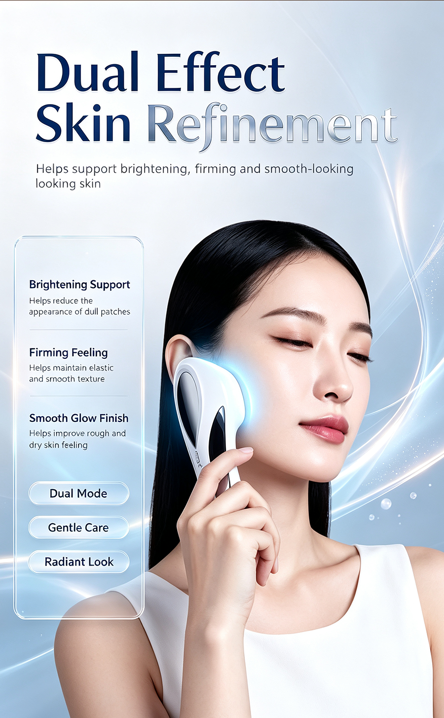 EMS & NIR Light Therapy Facial Beauty Device, Brightening Spot Firming Skin Care Machine NIR-001