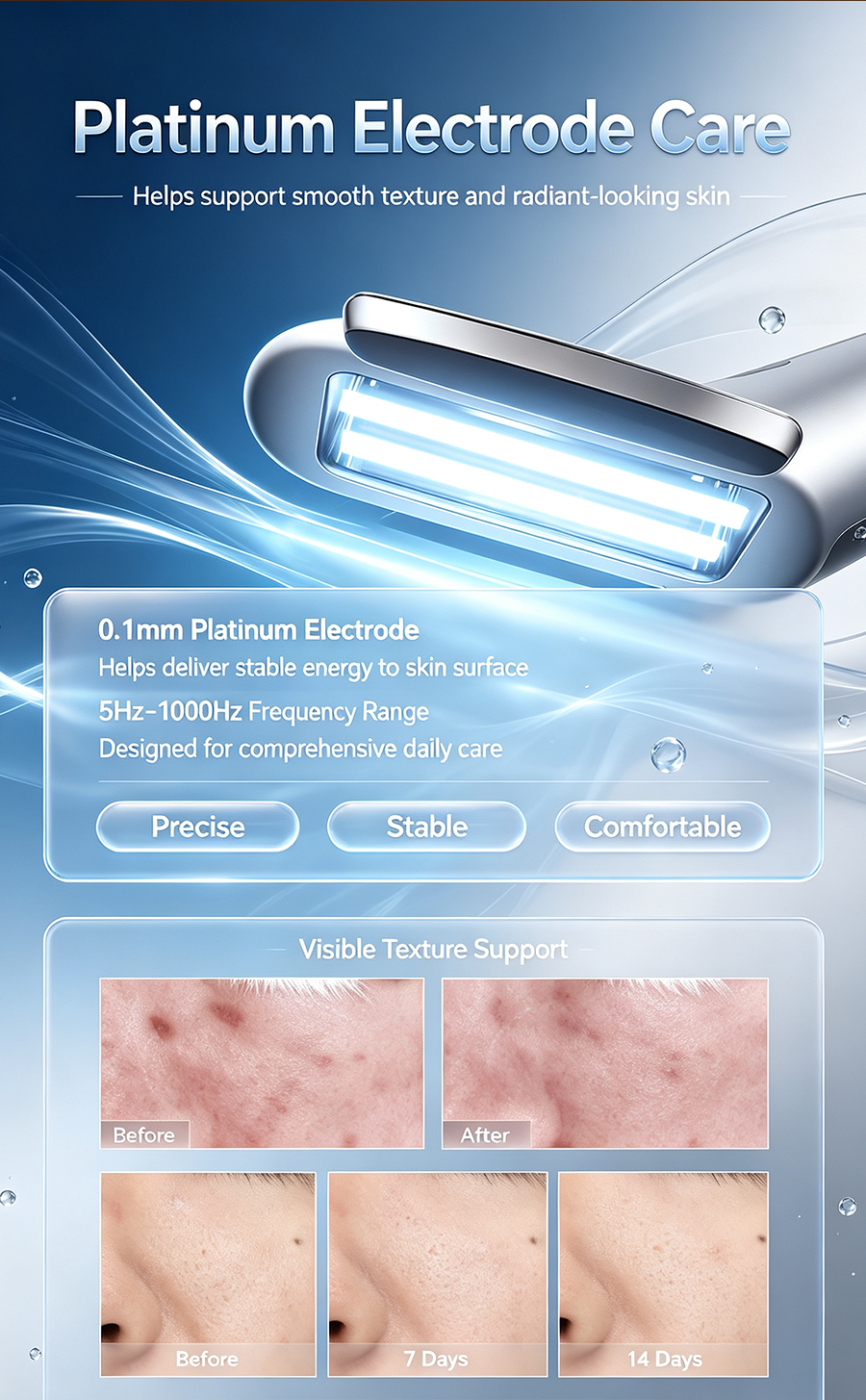 EMS & NIR Light Therapy Facial Beauty Device, Brightening Spot Firming Skin Care Machine NIR-001