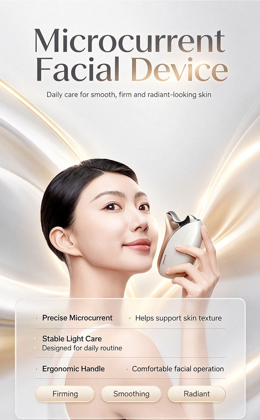 Pocket Microcurrent Beauty Tool, Morning V-Line Lifting & Evening SPA Relax Skin Care Instrument