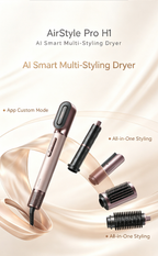 AirStyle Pro H1 AI Smart Multi-Styling Hot Air Styler, All-in-One Curling Straightening Wand, Low-Temp Hair Care Blow Dry Brush