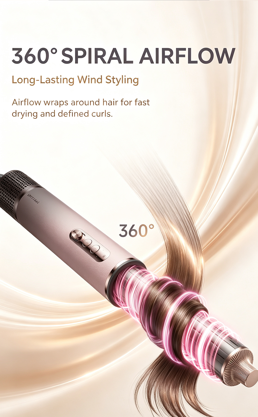 AirStyle Pro H1 AI Smart Multi-Styling Hot Air Styler, All-in-One Curling Straightening Wand, Low-Temp Hair Care Blow Dry Brush