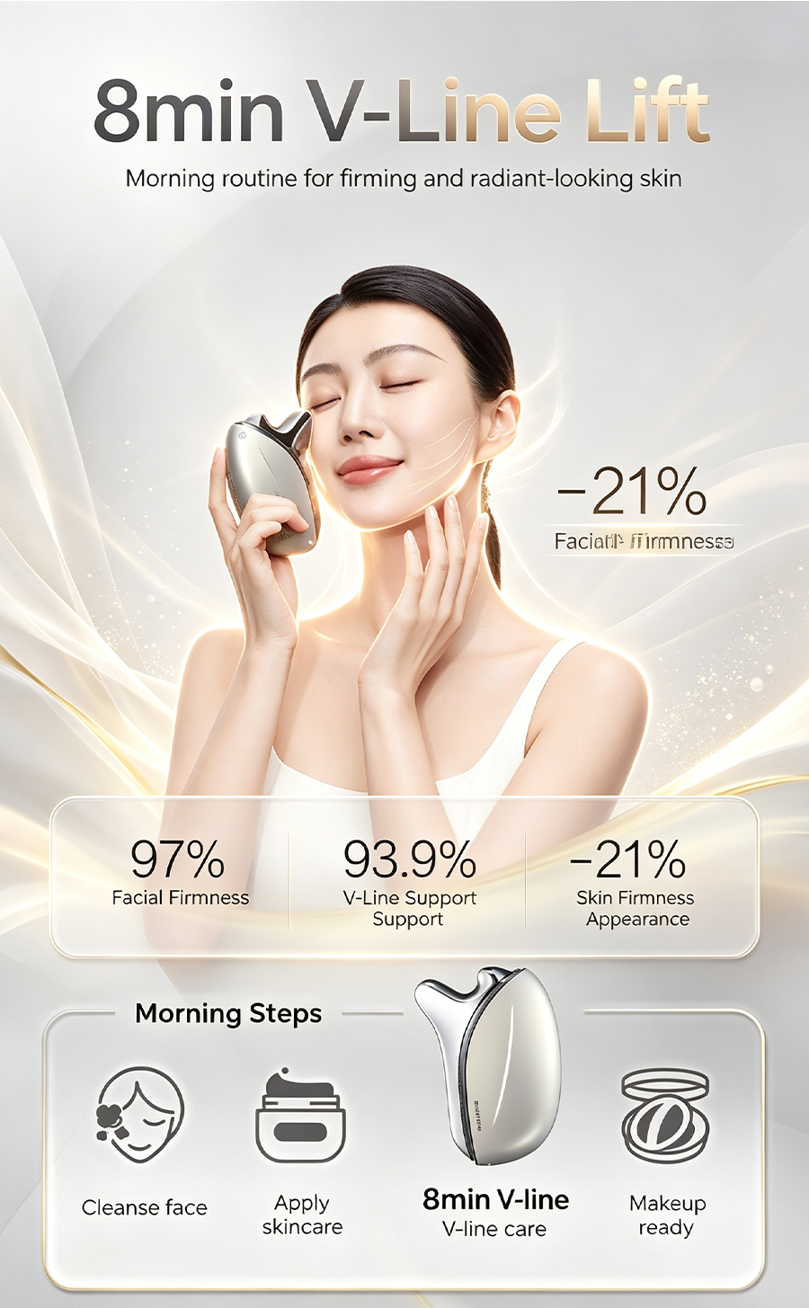 Pocket Microcurrent Beauty Tool, Morning V-Line Lifting & Evening SPA Relax Skin Care Instrument