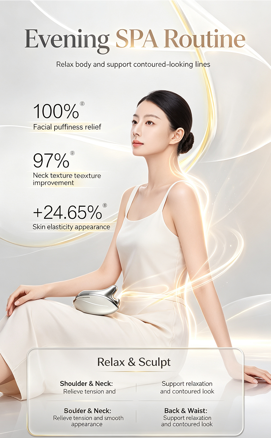 Pocket Microcurrent Beauty Tool, Morning V-Line Lifting & Evening SPA Relax Skin Care Instrument