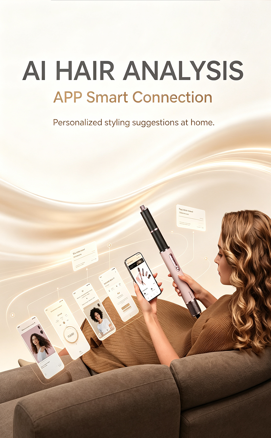 AirStyle Pro H1 AI Smart Multi-Styling Hot Air Styler, All-in-One Curling Straightening Wand, Low-Temp Hair Care Blow Dry Brush