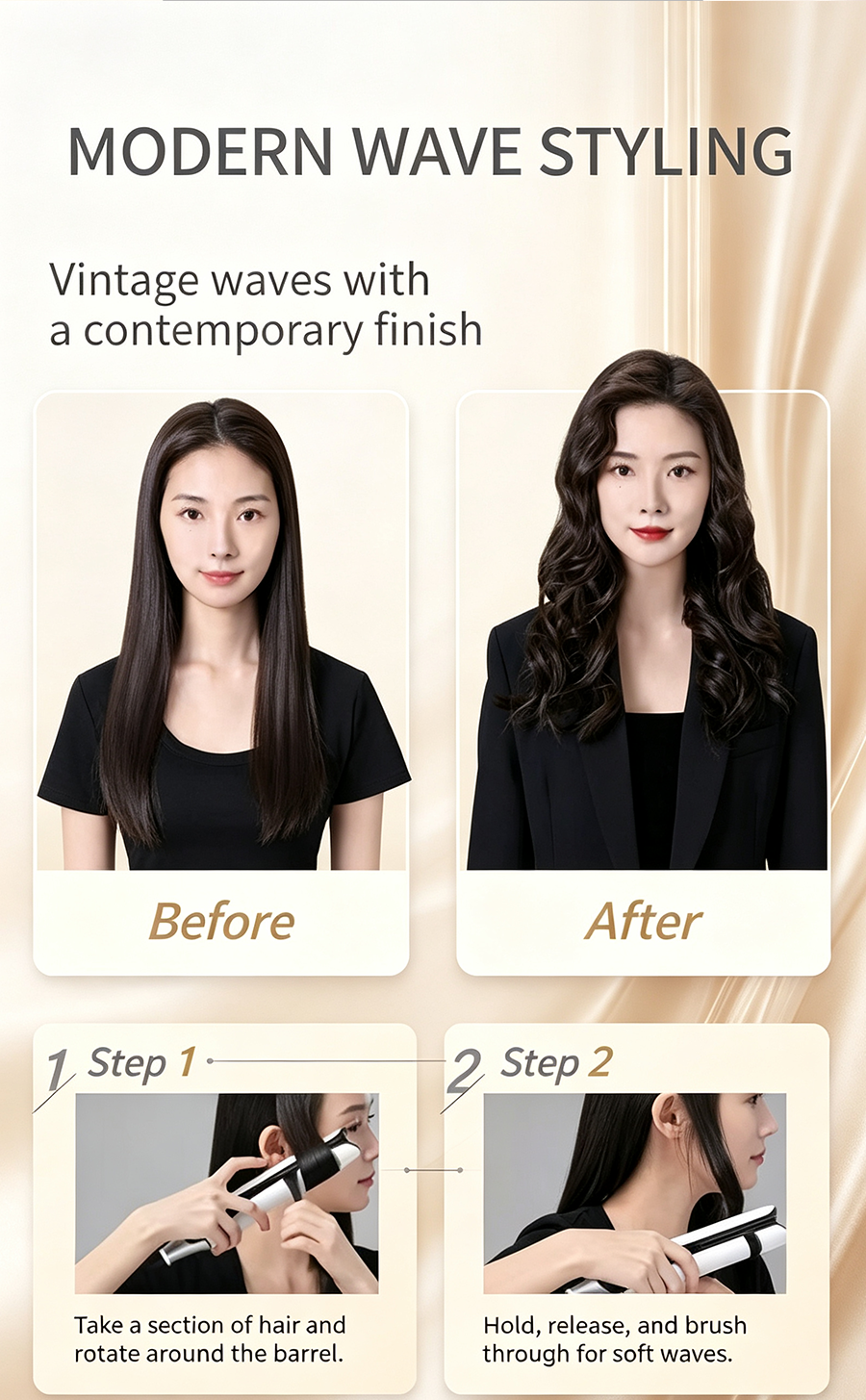 Multi-functional Hair Styling Tool, Unisex Hair Straightener Curler for Bangs & Waves