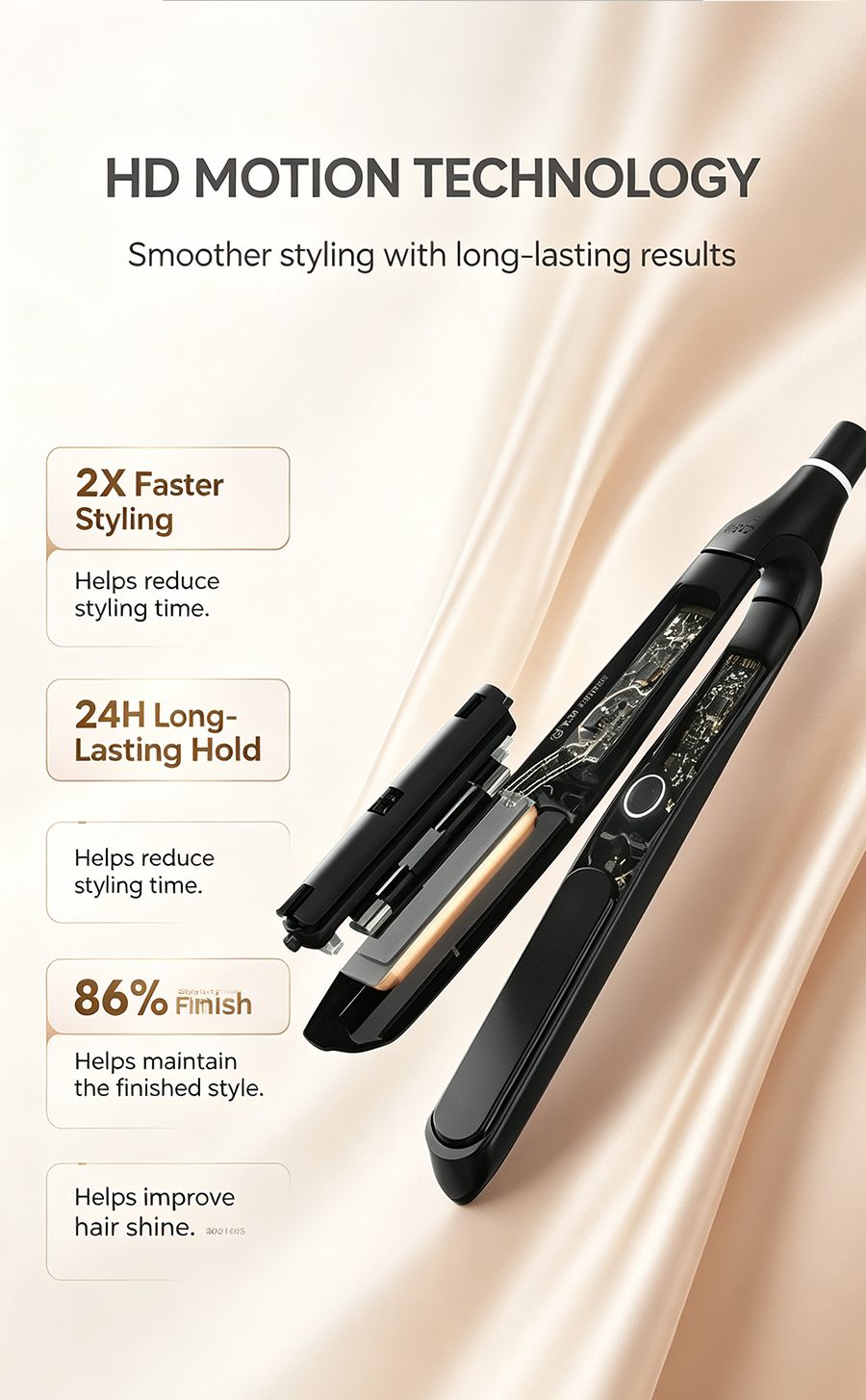 Multi-functional Hair Styling Tool, Unisex Hair Straightener Curler for Bangs & Waves