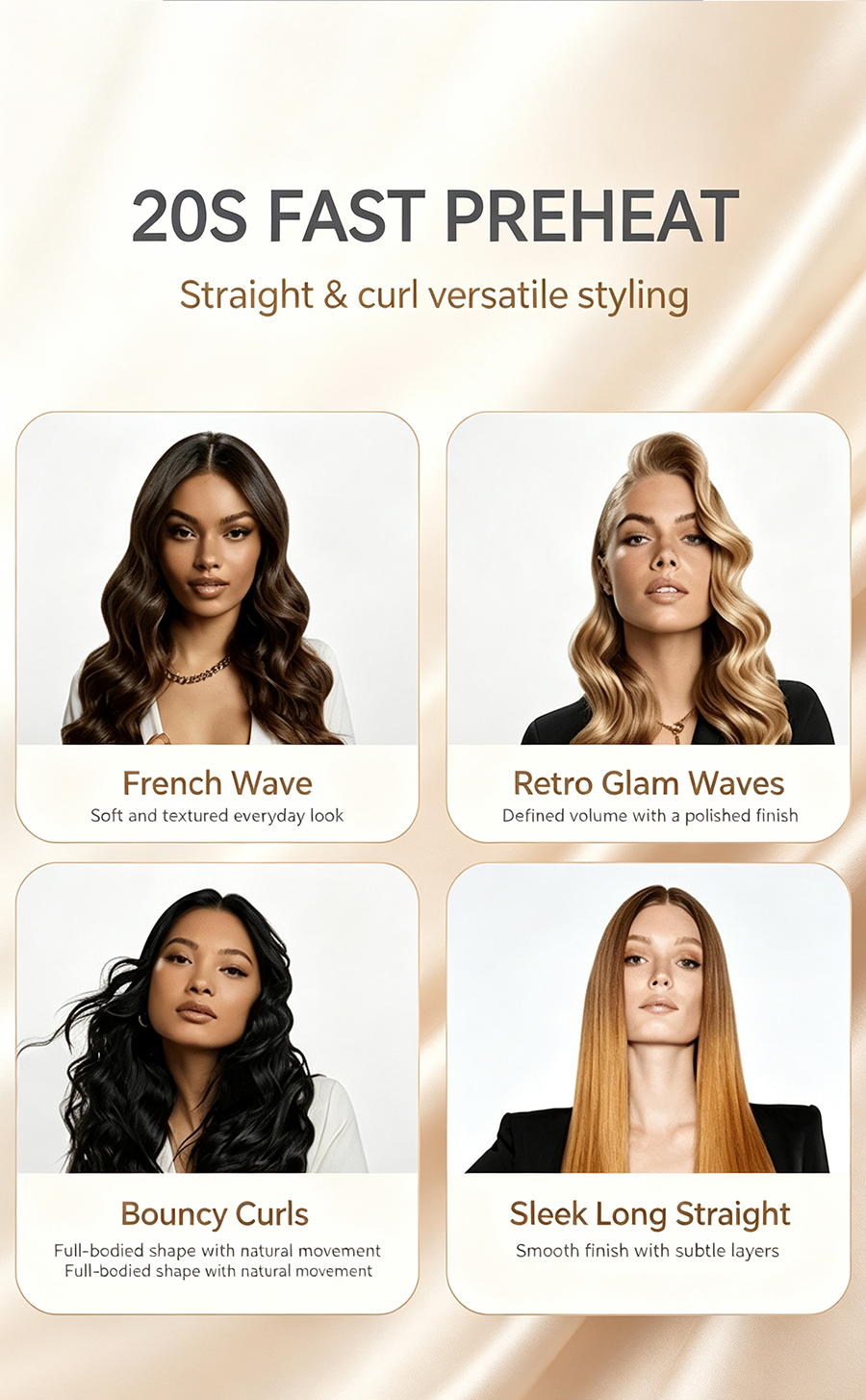 Multi-functional Hair Styling Tool, Unisex Hair Straightener Curler for Bangs & Waves