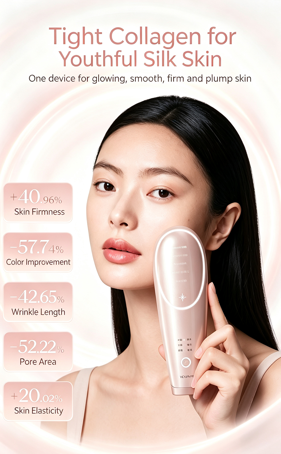 YOUINME Syn Collagen Facial Device, 5D Collagen Regeneration Cooling Skin Care Instrument for Face Firming Pore Minimizing